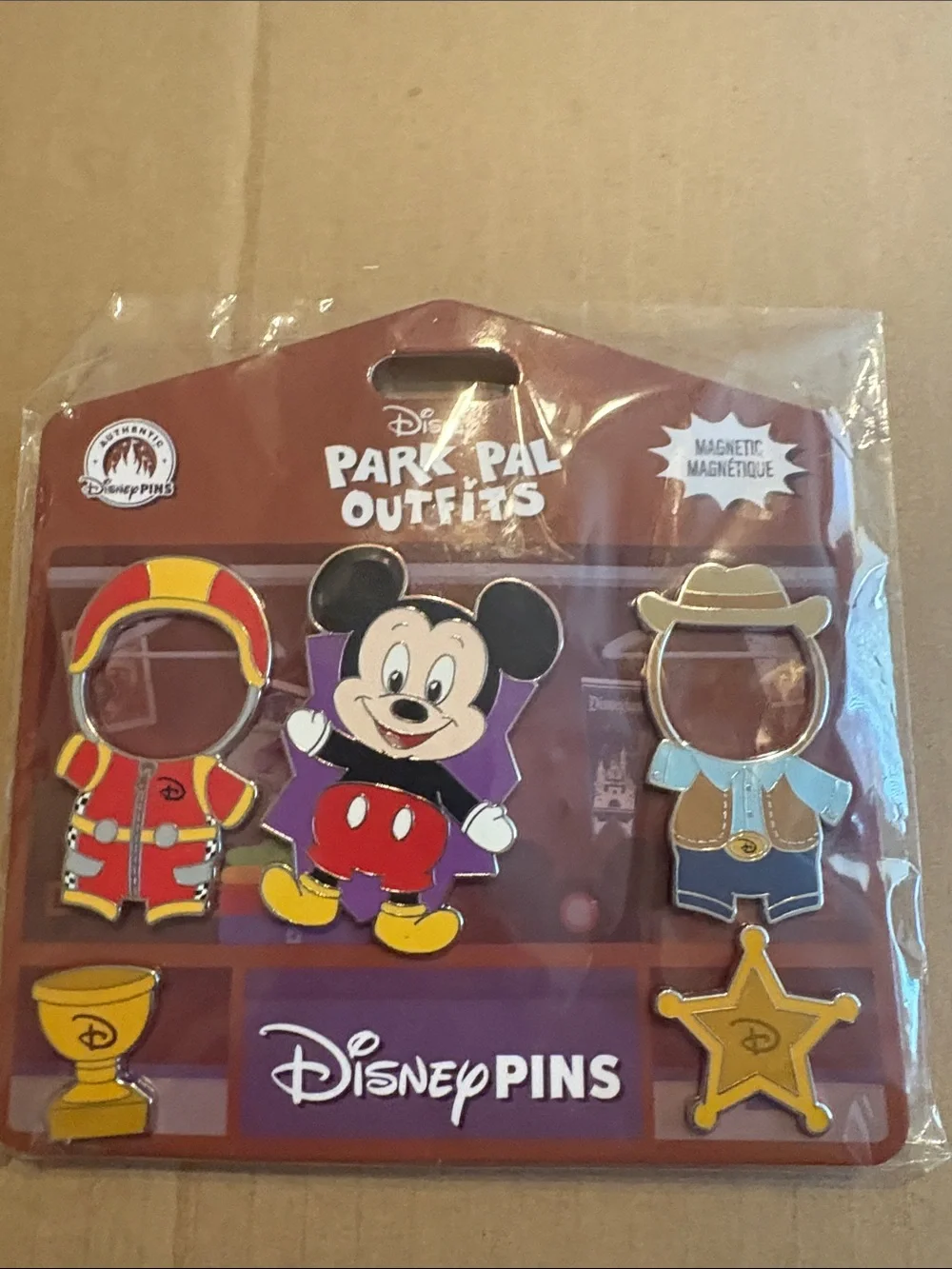 Disney Park Pal Outfits Magnetic Pin Set - Red, Yellow, Purple, Blue, Gold